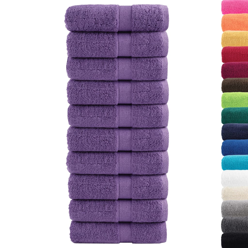 vidaXL Gastendoekjes SOLUND 10 st 600 g/m² 30x50 cm paars