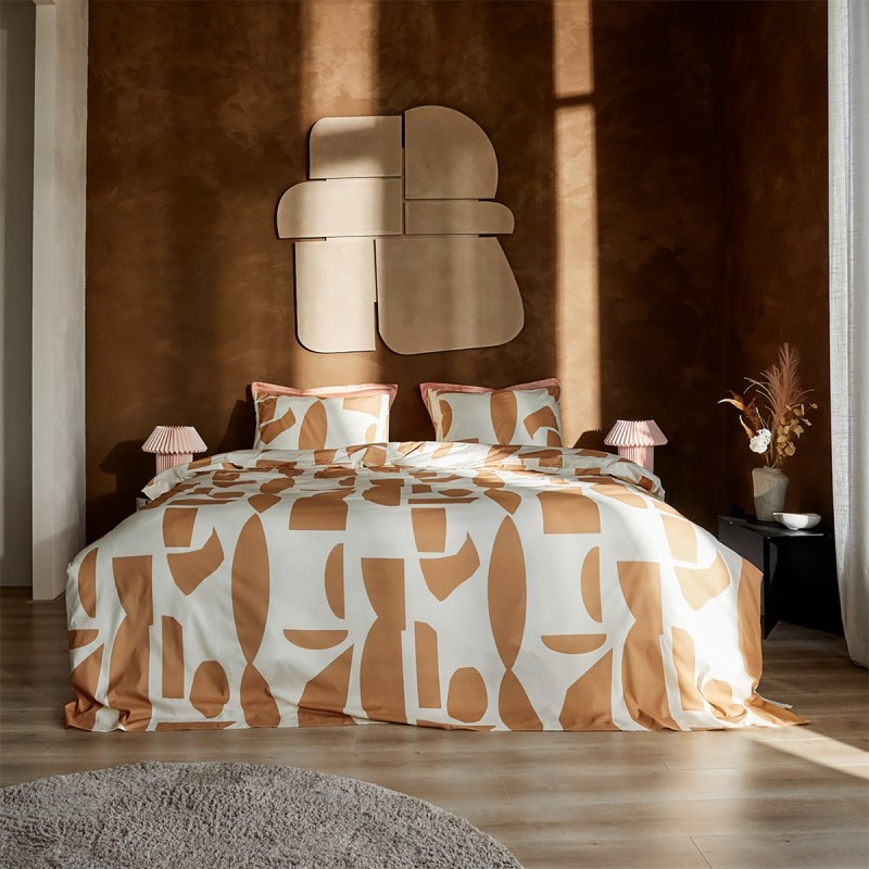 Cinderella Barista Dekbedovertrek Katoen Karamel-Lits-jumeaux (260 x 200/220 cm)