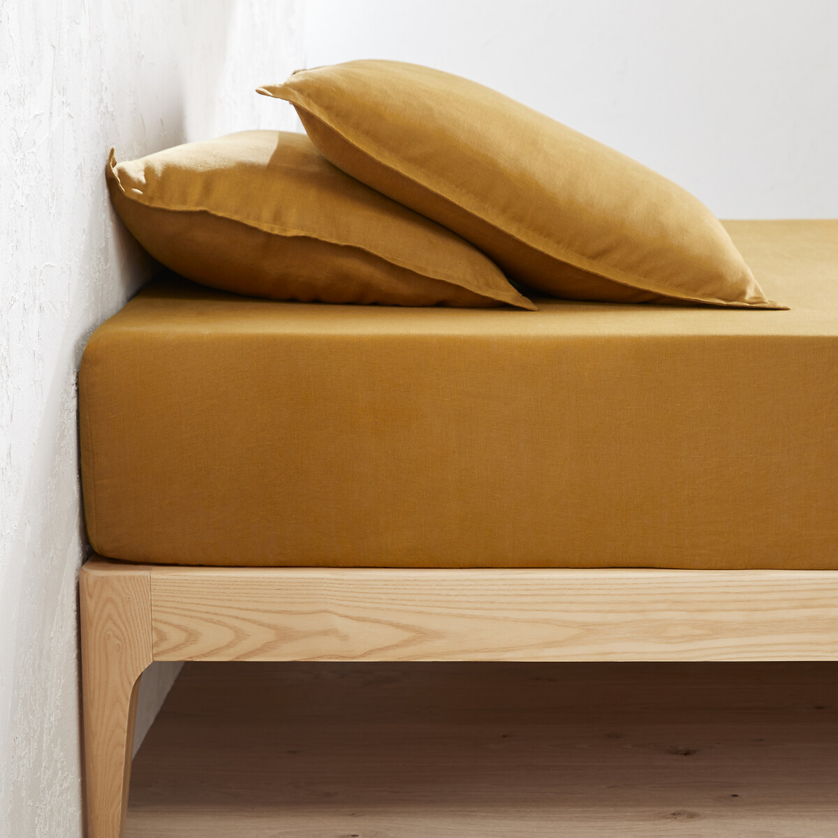 LA REDOUTE INTERIEURS Hoeslaken in gewassen linnen, omslag 30 cm, Linot