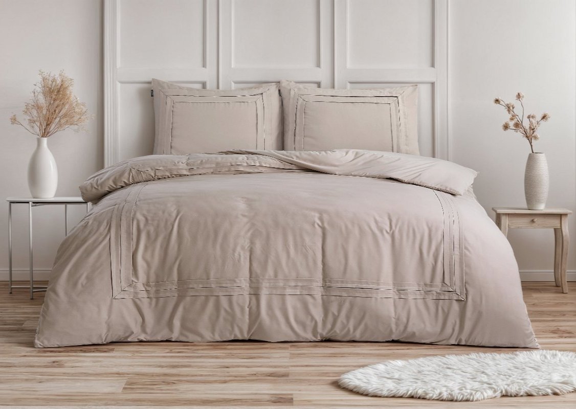 RoyalTextile - Tailored Dekbedovertrek Micropercal - Taupe - 240 x 220