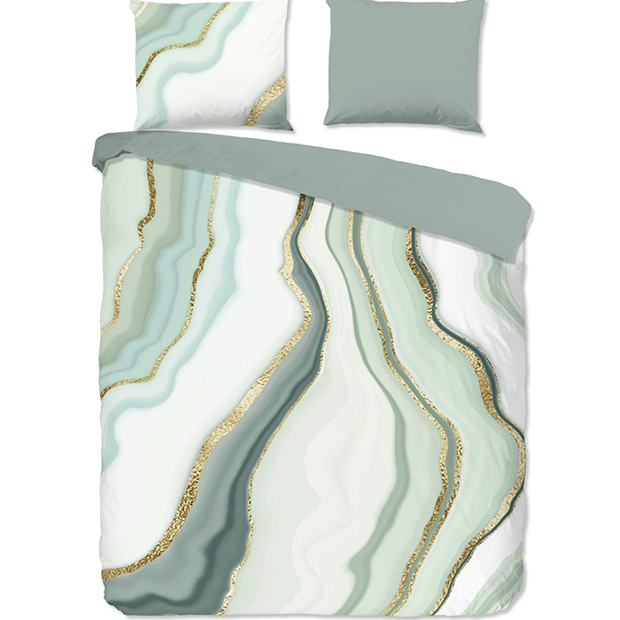 Good Morning Marble Glow Dekbedovertrek Jade-Lits-jumeaux (240 x 200/220 cm)