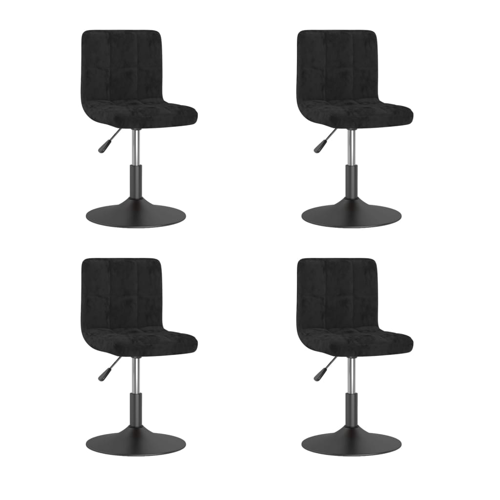 VidaXL Eetkamerstoelen draaibaar 4 st fluweel zwart