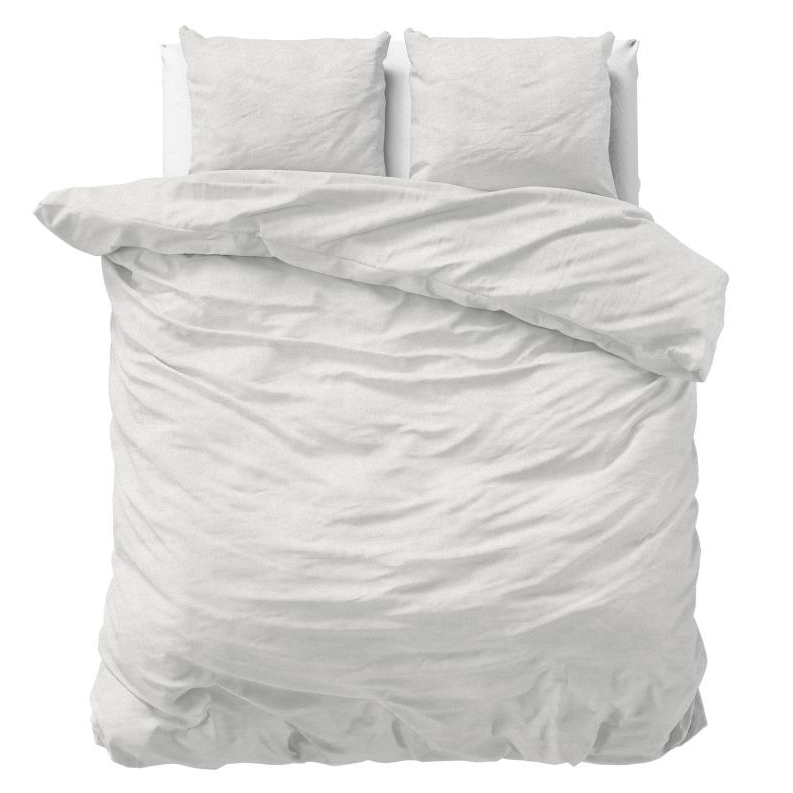 Sleeptime Flanel Dekbedovertrek Uni White-Lits-jumeaux (240 x 200/220 cm)