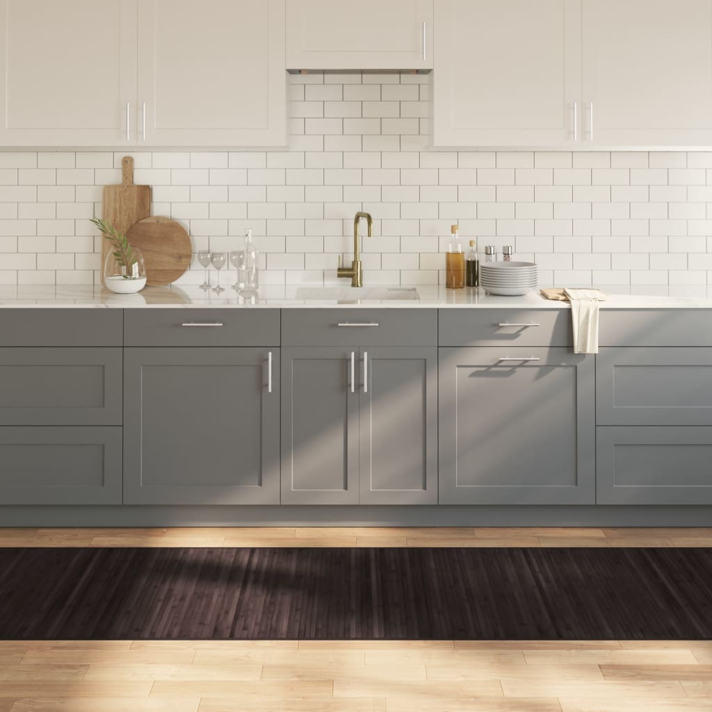 VidaXL Vloerkleed rechthoekig 80x300 cm bamboe donkerbruin