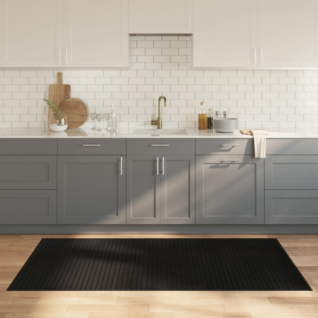 VidaXL Vloerkleed rechthoekig 100x200 cm bamboe zwart
