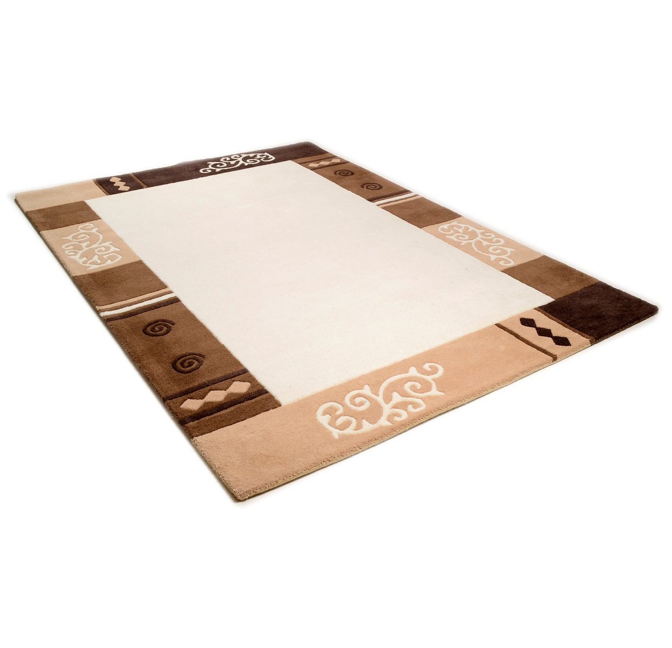 THEKO Wollen kleed AMBADI zuiver scheerwol, handgetuft, met randdessin, modern