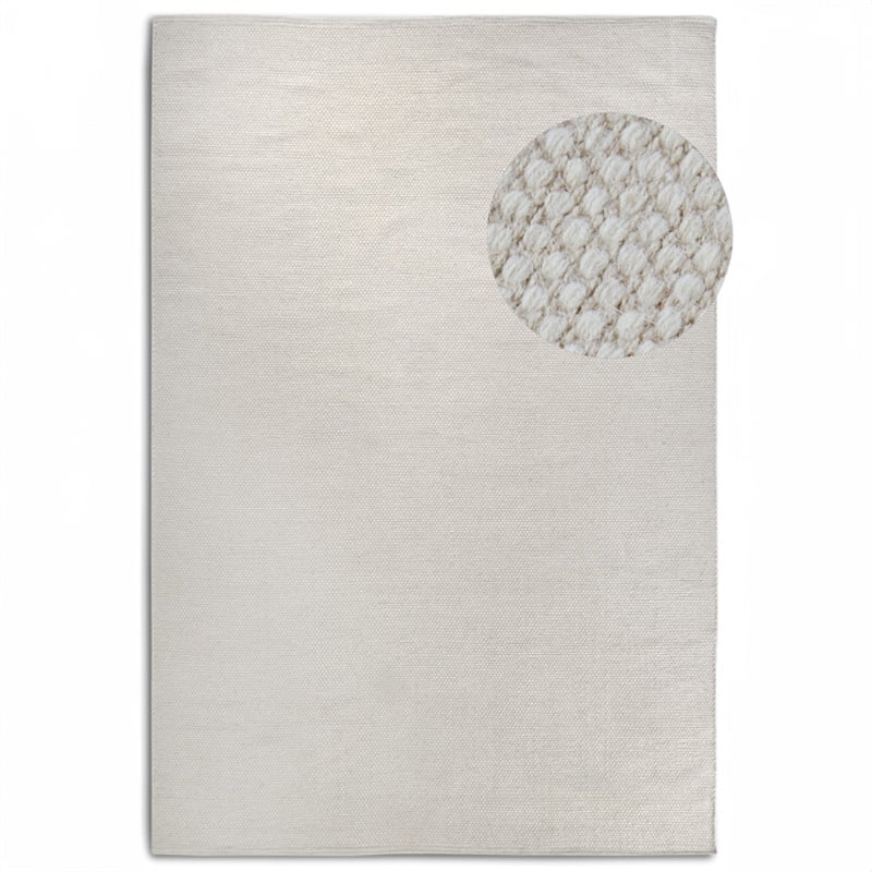 ELLE DECORATION Wollen kleed Pradesh Handgeweven, wol, natuur, loper, woonkamer, slaapkamer, Scandi