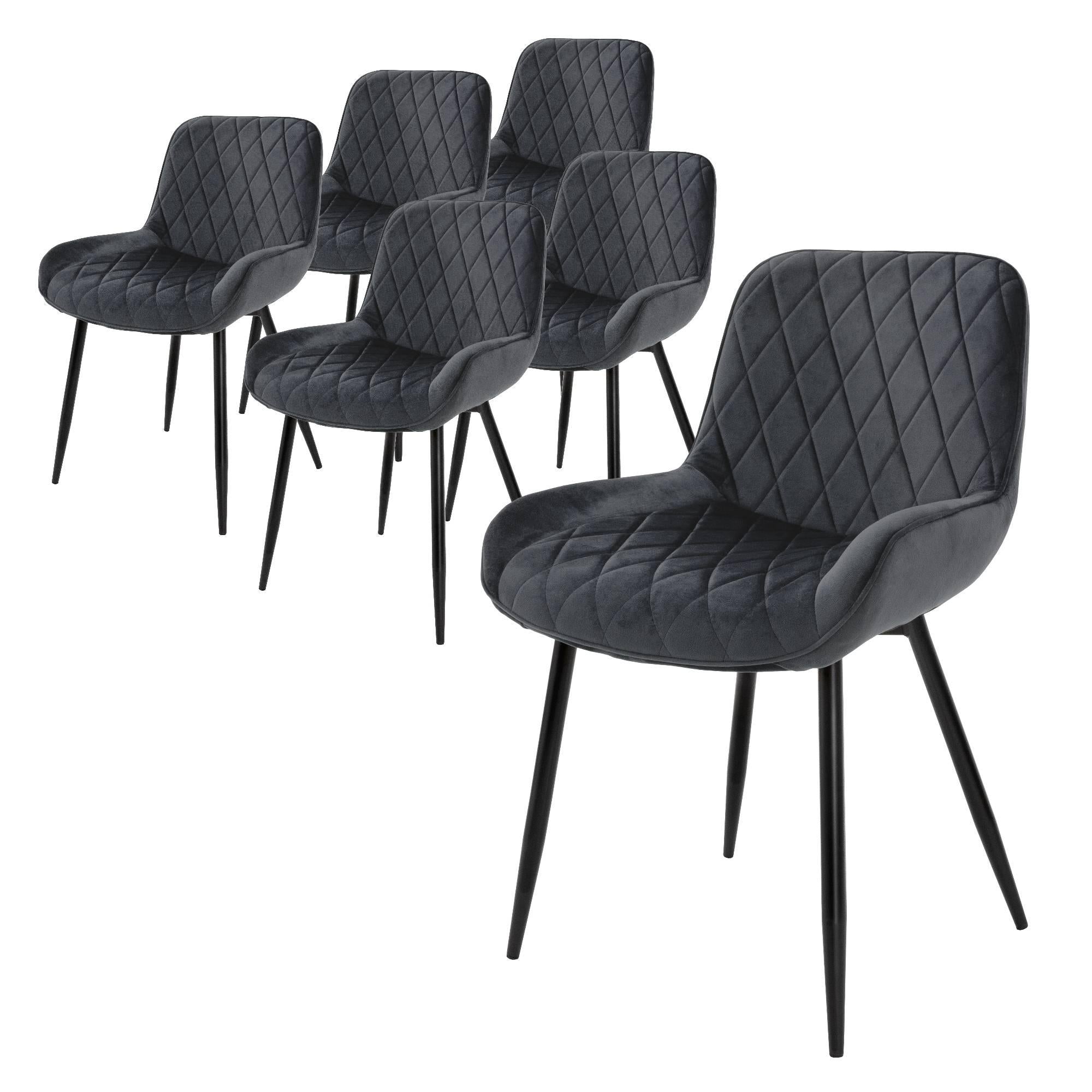 ML-Design Eetkamerstoel Diadema velvet set van 6 | 
