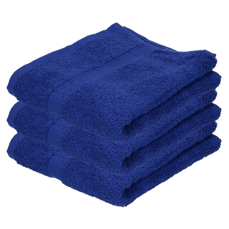 Towelcity 3x Luxe handdoeken blauw 50 x 90 cm 550 grams -