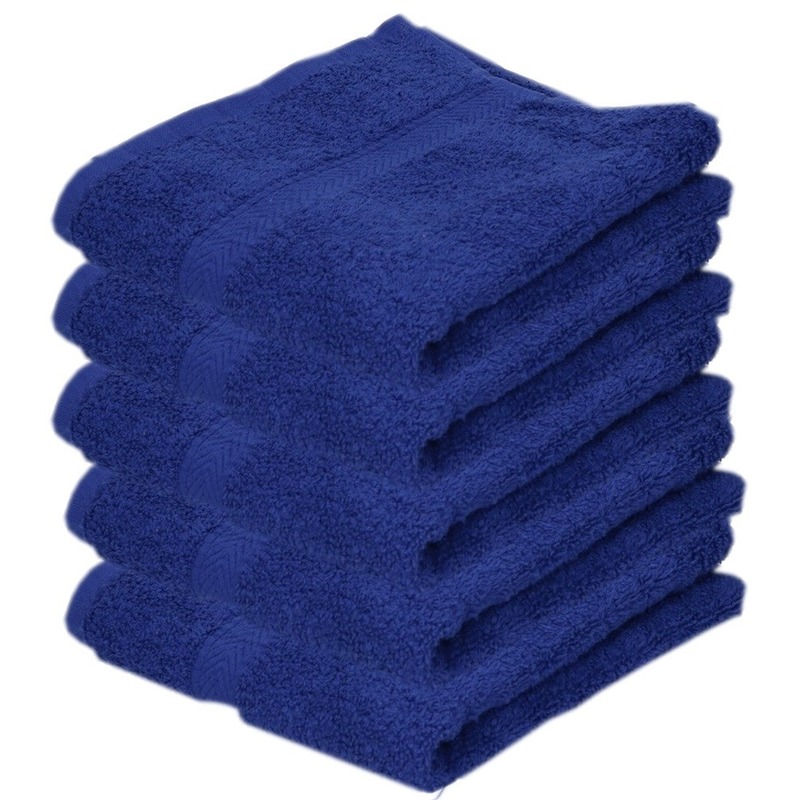 Towelcity 5x Luxe handdoeken blauw 50 x 90 cm 550 grams -