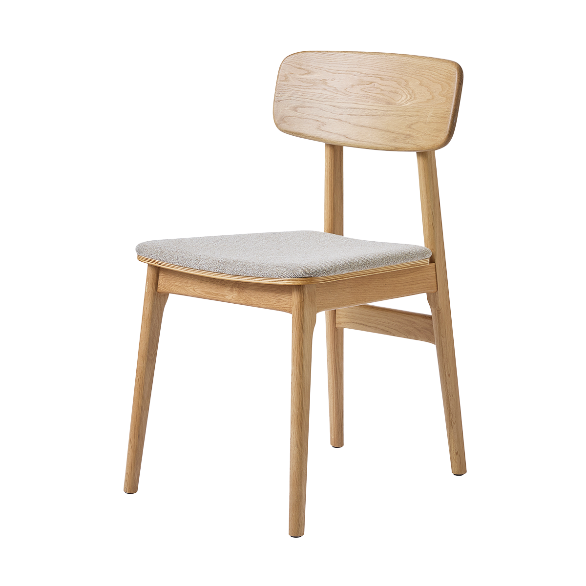 Olivine Lana houten eetkamerstoel naturel  - met beige stoffen zitting