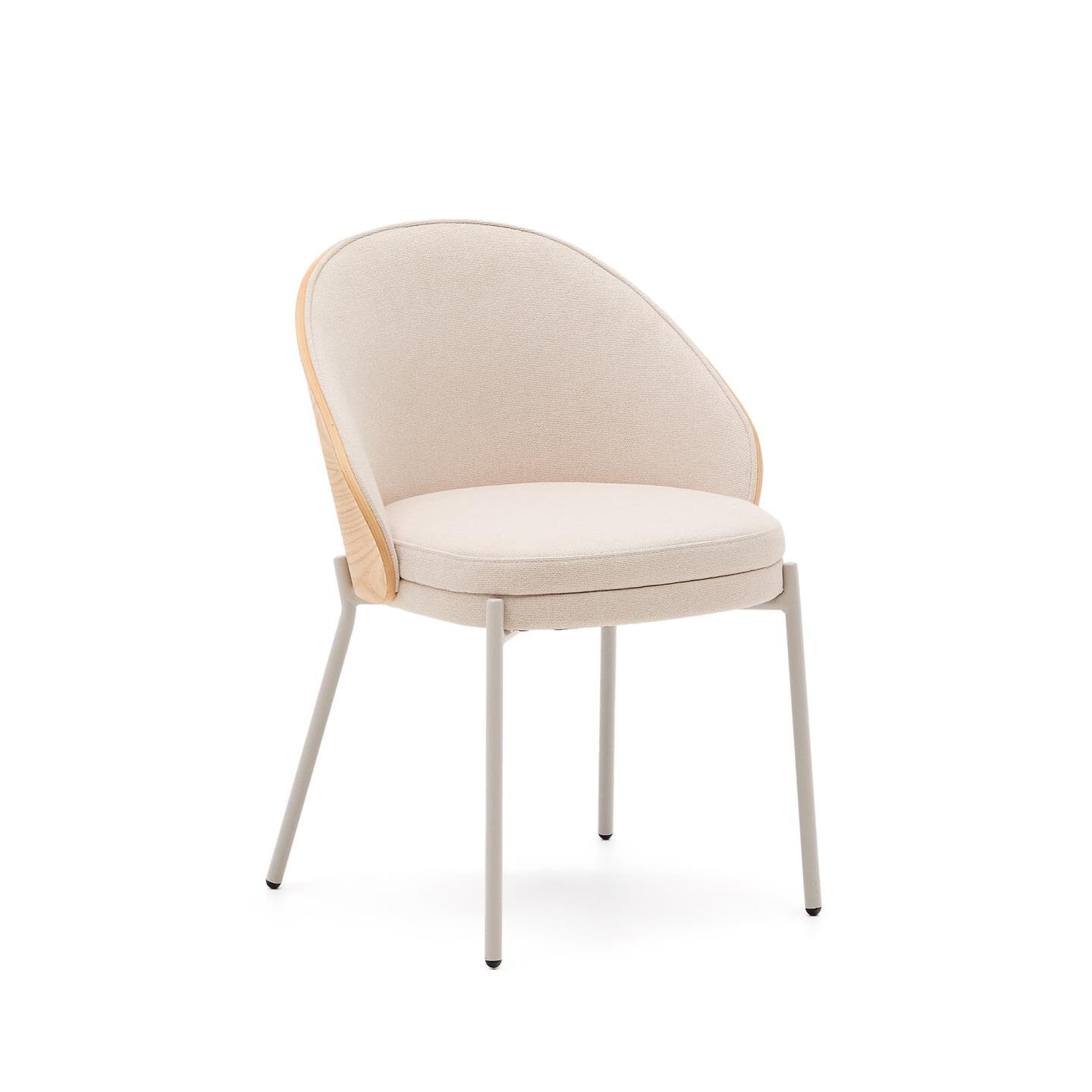 Kave Home Eetkamerstoel Eamy Essenhout - Beige