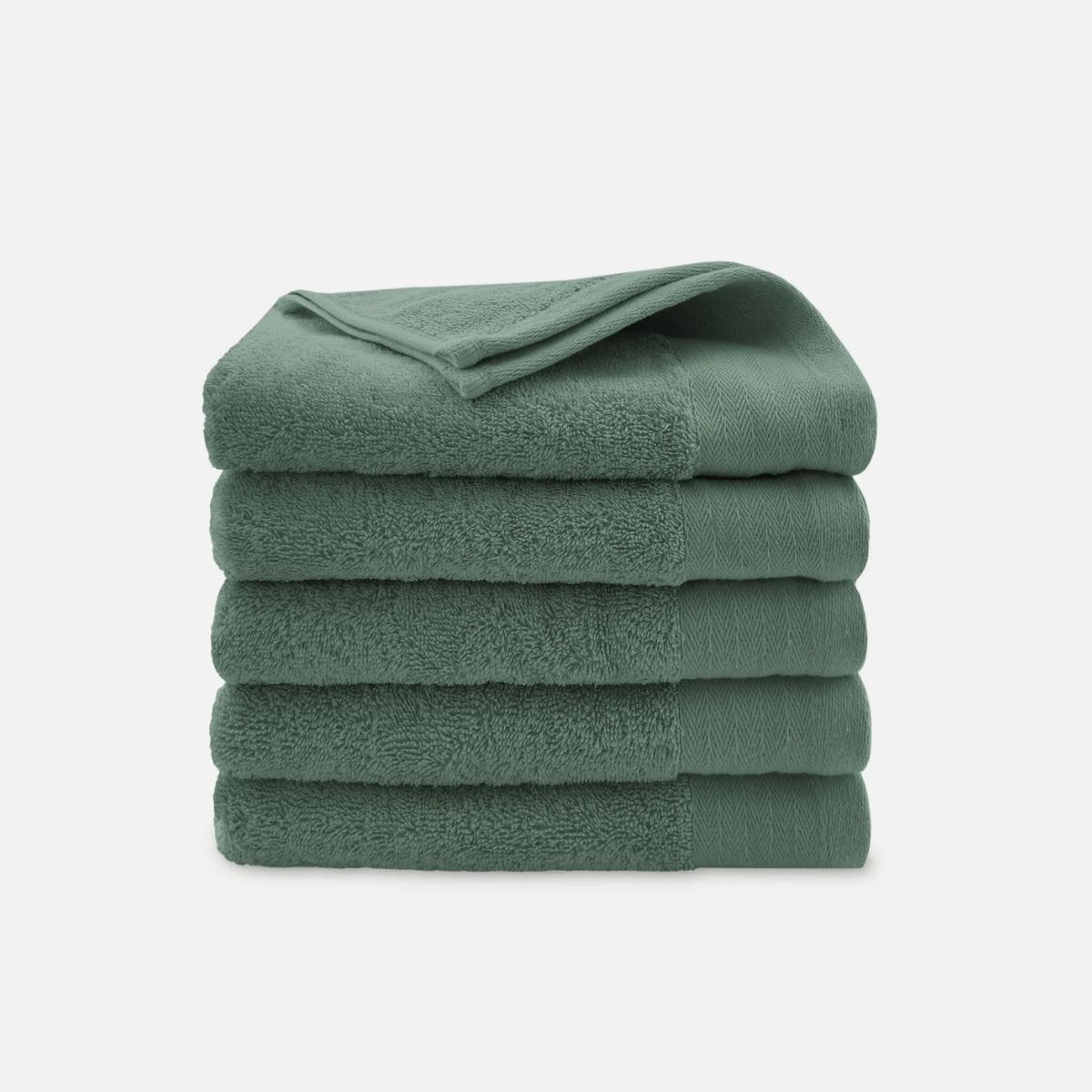 Walra Soft Cotton Handdoeken 60 x 110 cm - 550 gr/m² - Legergroen - 5 stuks