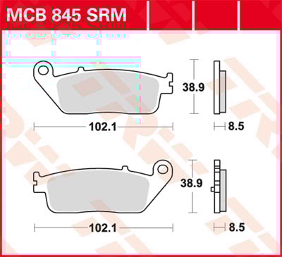 TRW Remblokken, en remschoenen voor de moto, MCB845SRM Sinter maxi scooter
