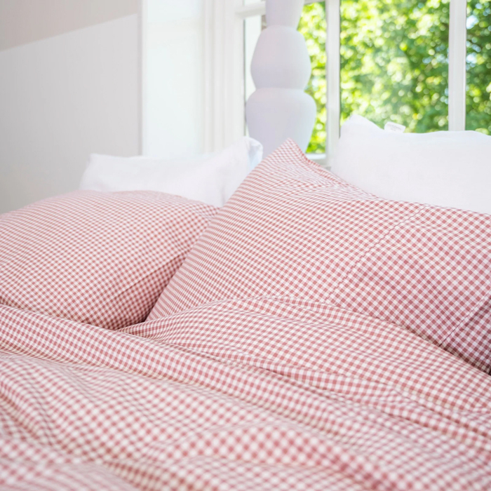 Town & Country Gingham Ruitje Dekbedovertrek Rosewood-Lits-jumeaux (240 x 200/220 cm)