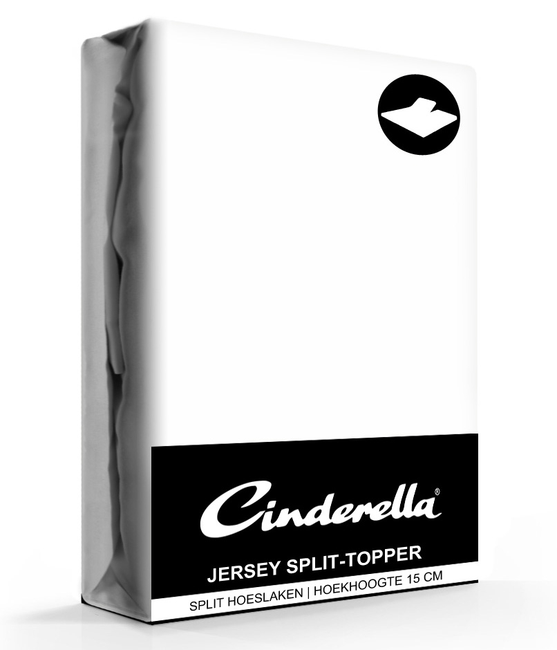 Cinderella Jersey Split-Topper Hoeslaken Wit