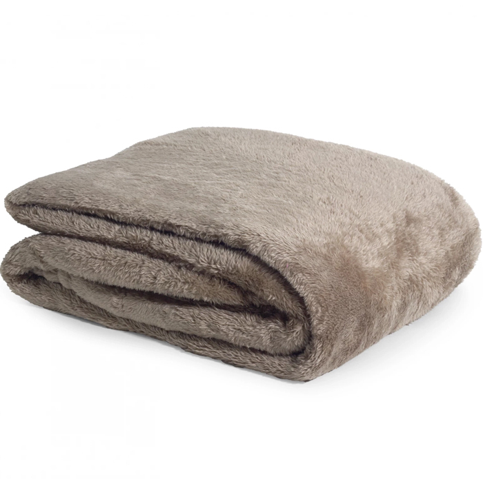 Slaaptextiel Teddy Fleece Deken Donker Taupe – Zacht, Warm en Stijlvol (150x200 cm)