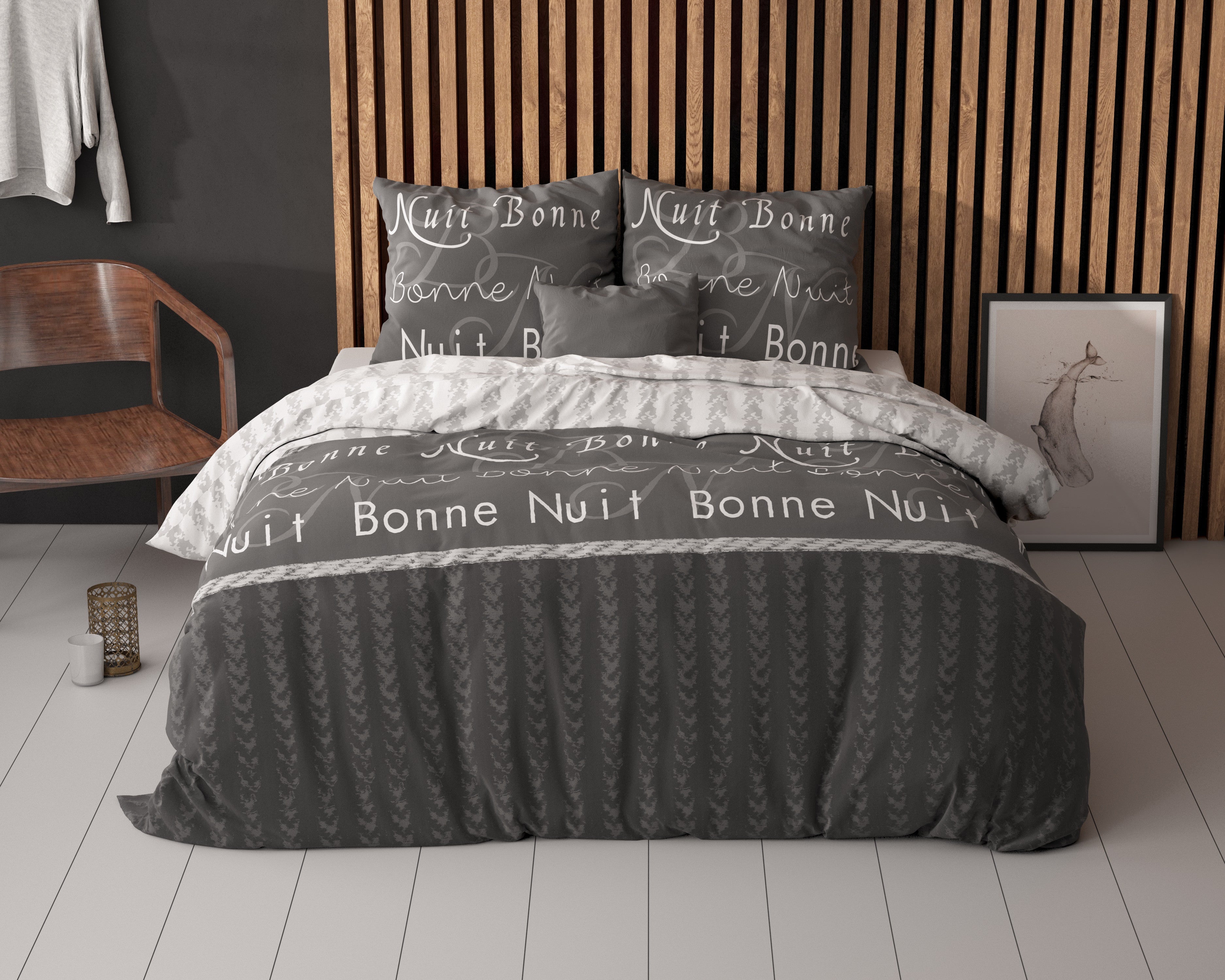 RoyalTextile - Bonne Nuit Dekbedovertrek Katoen - Antraciet - 240 x 220