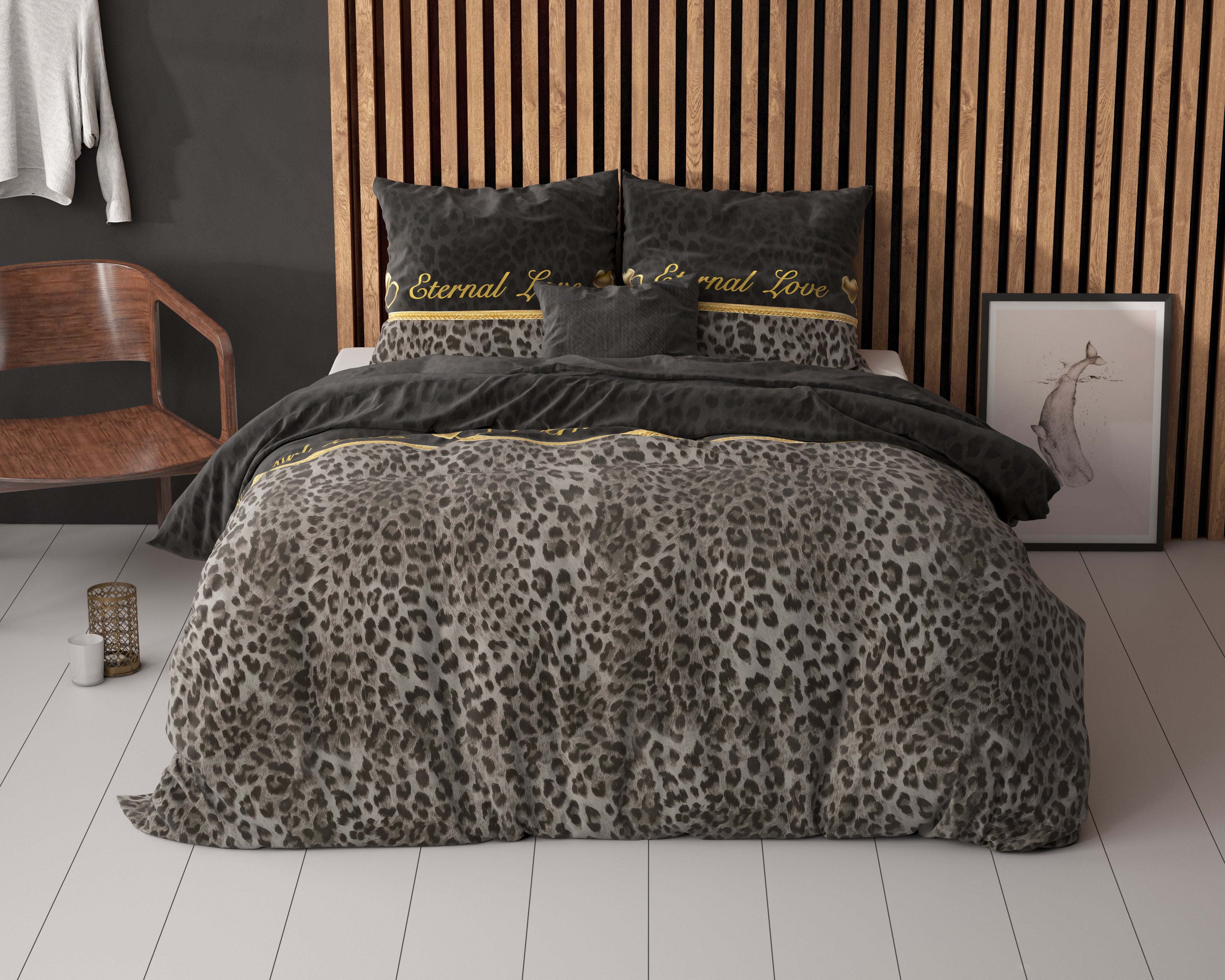 RoyalTextile - Eternal Love Dekbedovertrek Katoen - Zwart - 240 x 220