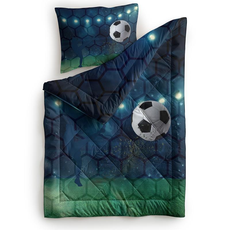 Lazy all-in-one kinderdekbed met voetbalprint
