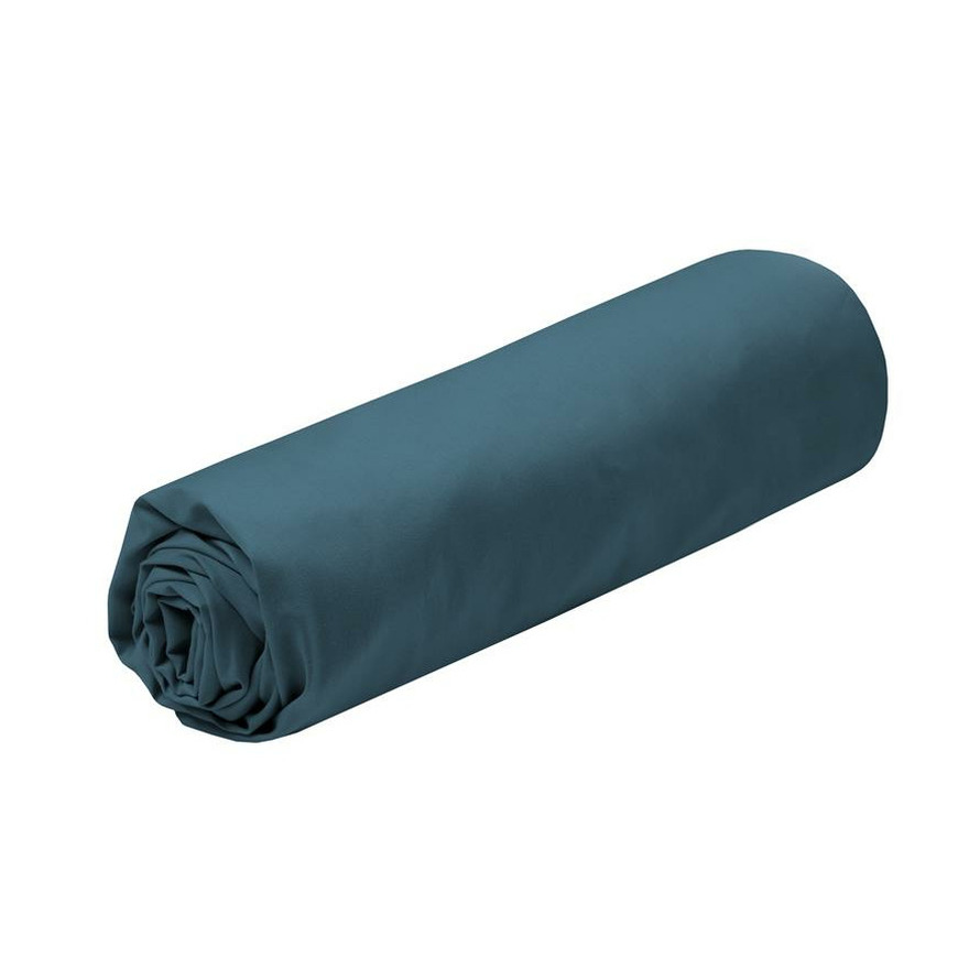 Stof Hoeslaken Elysee - 1-persoons - 90 x 190 cm - donkerblauw - premium kwaliteit - percal katoen -