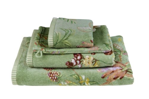 Pip Studio Secret Garden handdoek Groen 55x100 cm