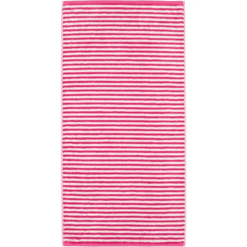 Cawö Cawo Campus Ringel Handdoek 50x100 pink