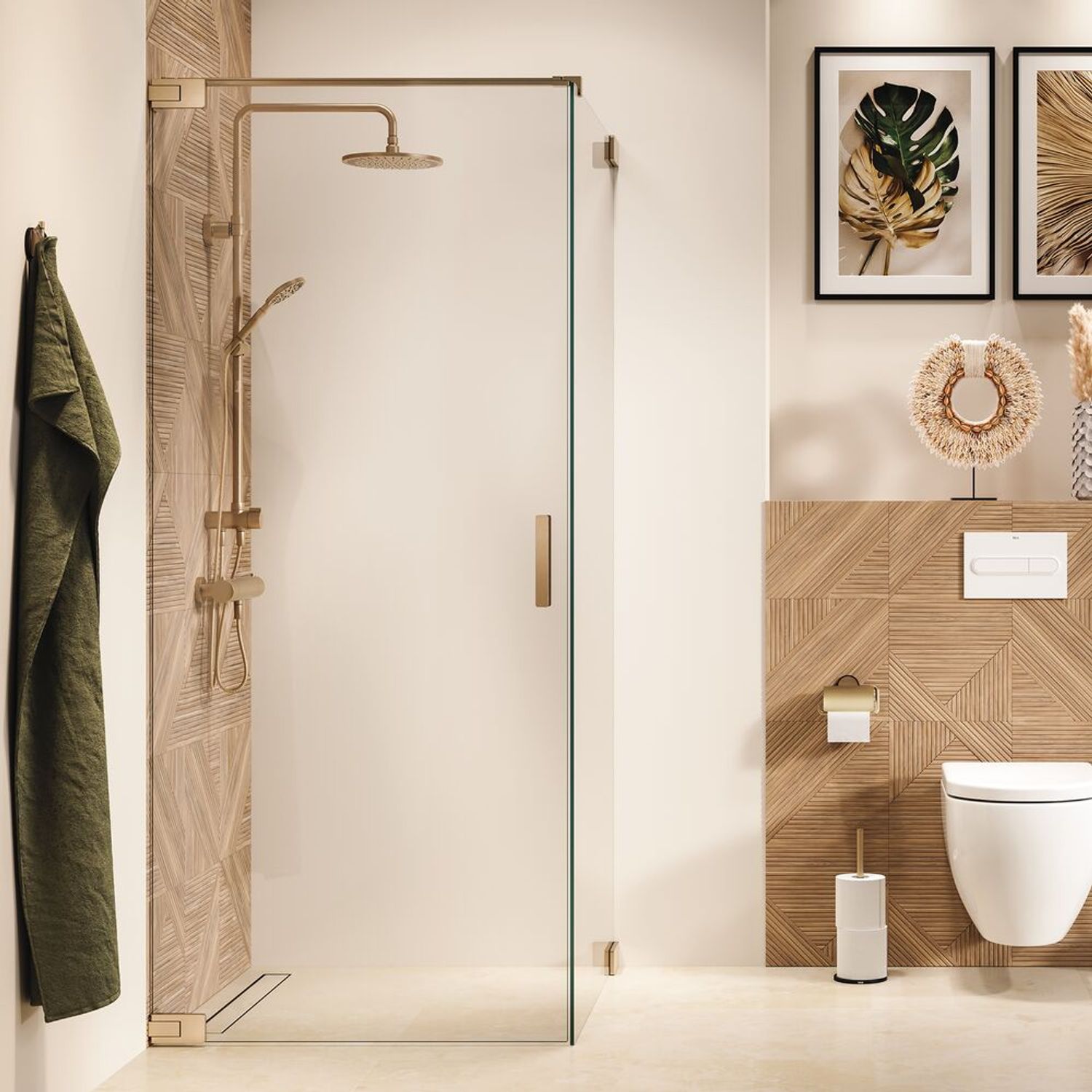 Sealskin  Zijwand Pure 100 X 200cm - Goud Profiel - 8 Mm Helder Glas