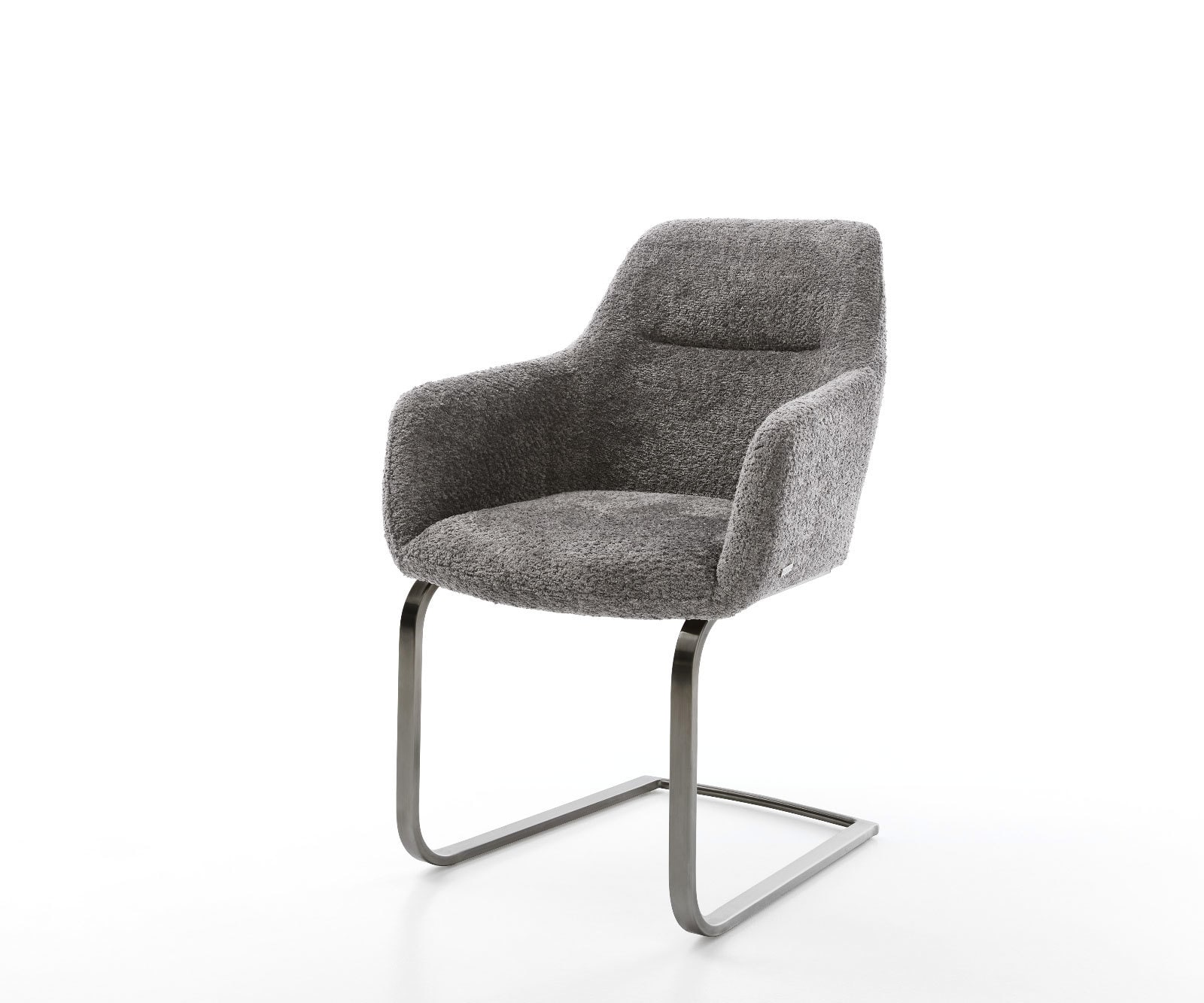 DELIFE Freischwinger Pejo-Flex Bouclé Grau Freischwinger flach Graphit Taschenfederkern