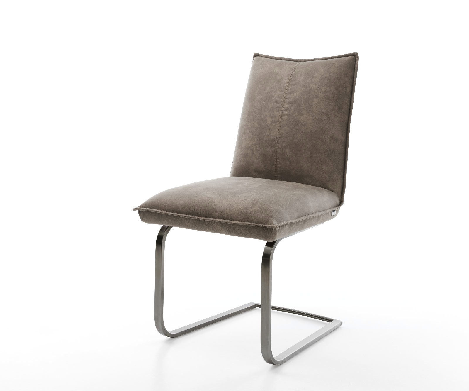 DELIFE Freischwinger Lelio-Flex Mikrofaser Taupe Vintage Freischwinger flach Graphit Taschenfederkern