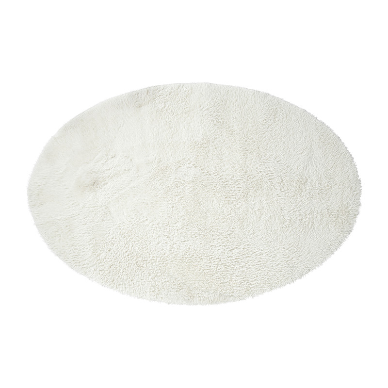 Xenos Vloerkleed fluffy ovaal - wit - 120x180 cm
