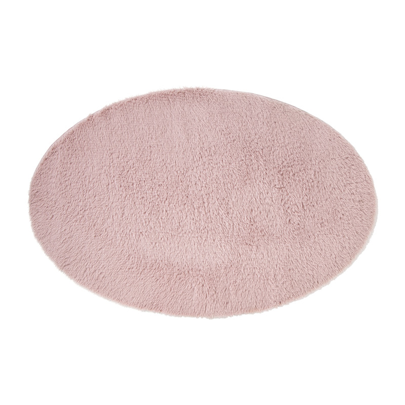 Xenos Vloerkleed fluffy ovaal - roze - 120x180 cm
