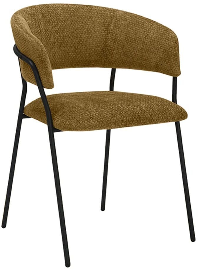 Eetkamerstoel Luuk - Mustard - Elite - Black Frame