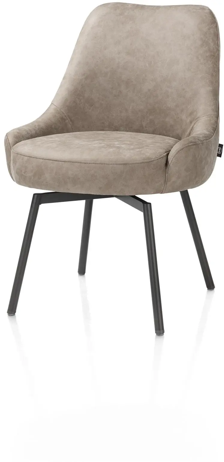 Rocco eetkamerstoel - draaibaar + pocket - graphiet - stof Oregon - beige