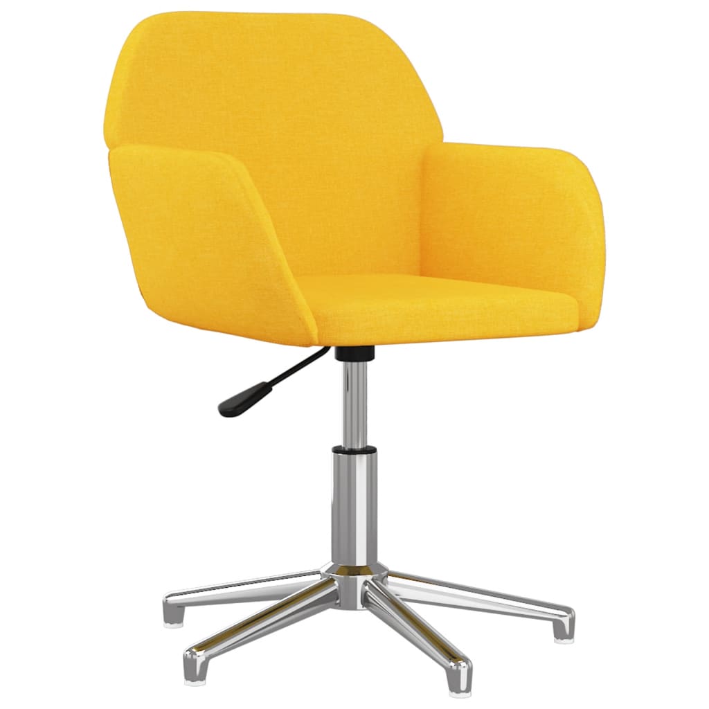 vidaXL Eetkamerstoelen 2 st draaibaar stof mosterdgeel