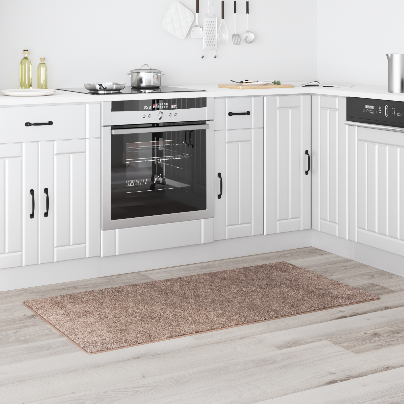 vidaXL Vloerkleed shaggy met latex onderkant 80x150 cm bruin