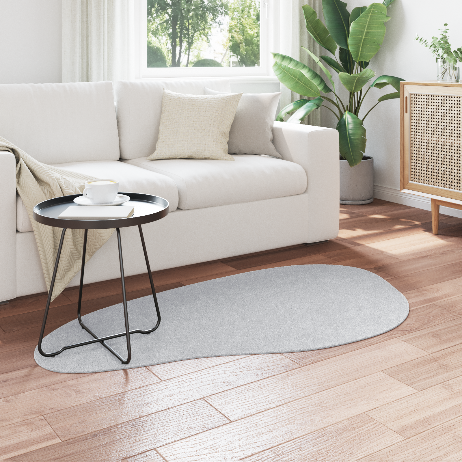 vidaXL Vloerkleed HUARTE kortpolig zacht en wasbaar 80x150 cm grijs