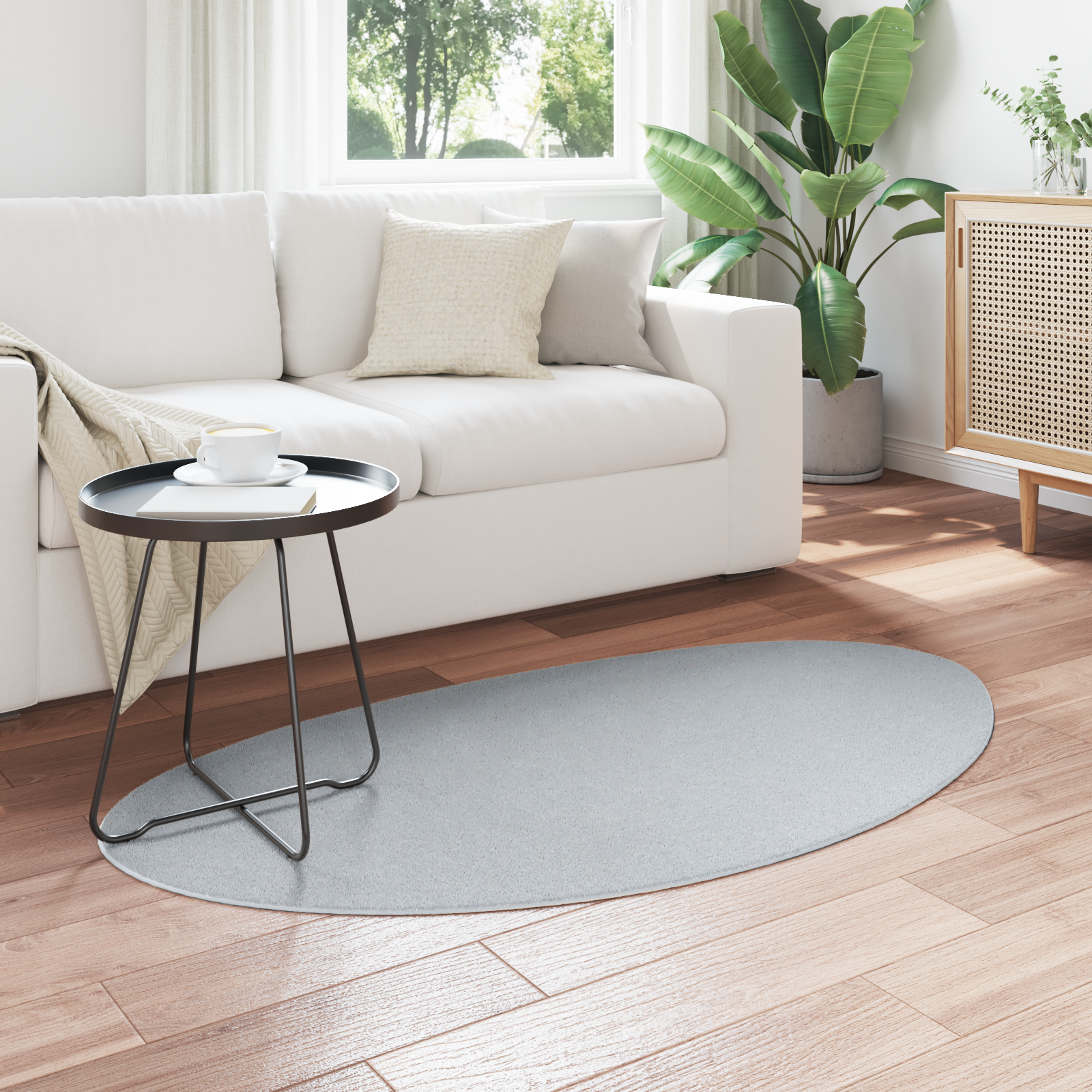 vidaXL Vloerkleed HUARTE kortpolig zacht en wasbaar 80x150 cm grijs