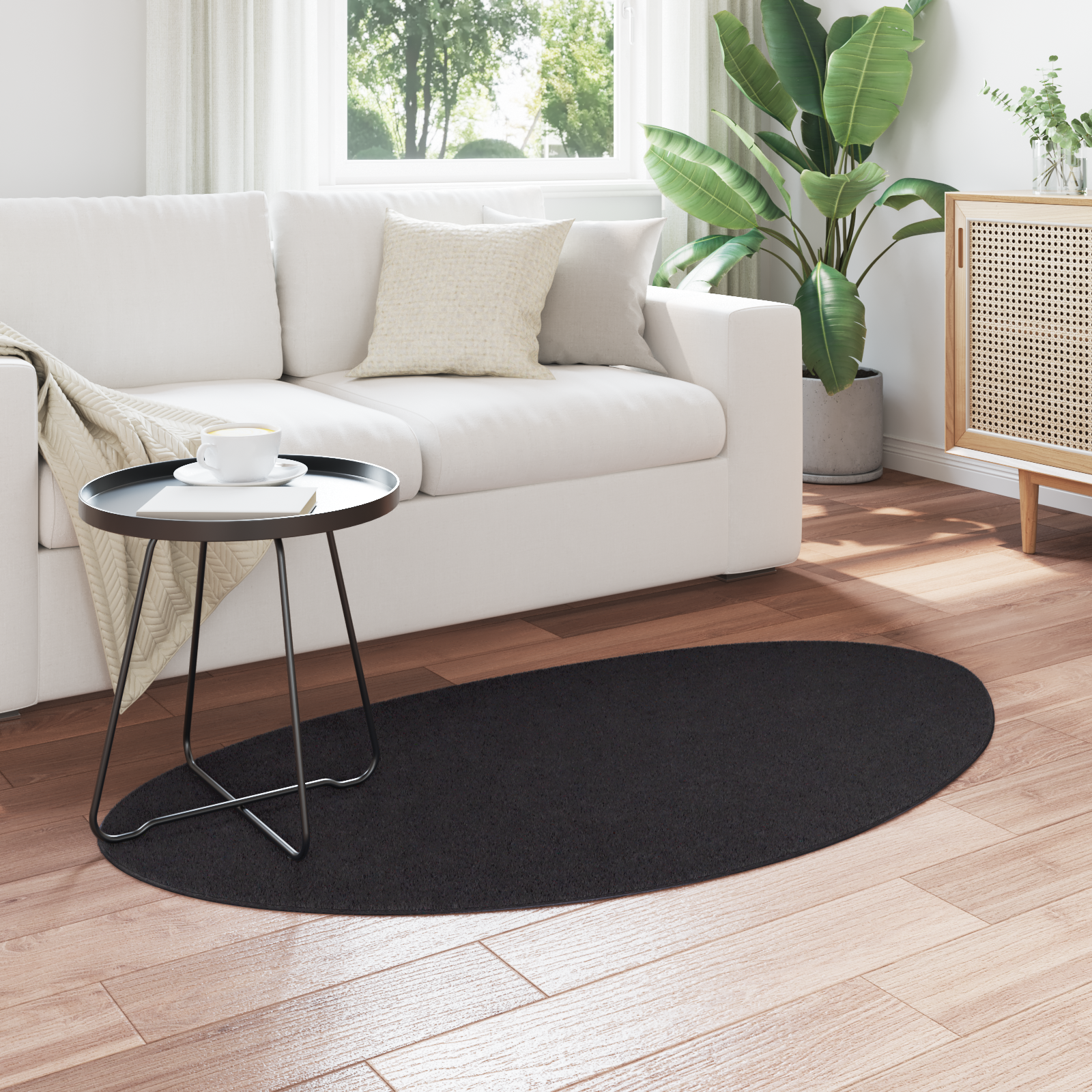vidaXL Vloerkleed HUARTE kortpolig zacht en wasbaar 80x150 cm zwart