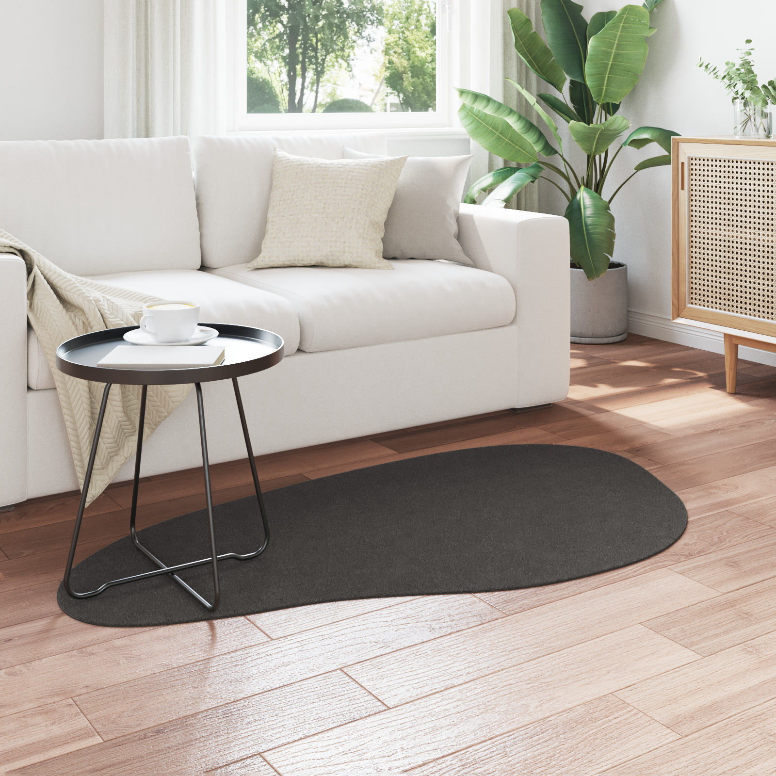 vidaXL Vloerkleed HUARTE kortpolig zacht wasbaar 80x150 cm antraciet