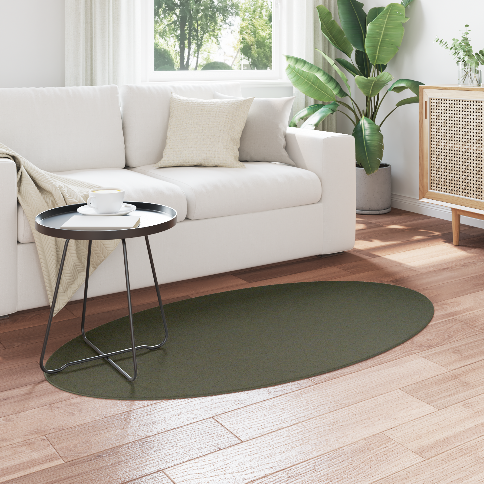 vidaXL Kleed HUARTE Bosgroen 80x150 cm Ovaal