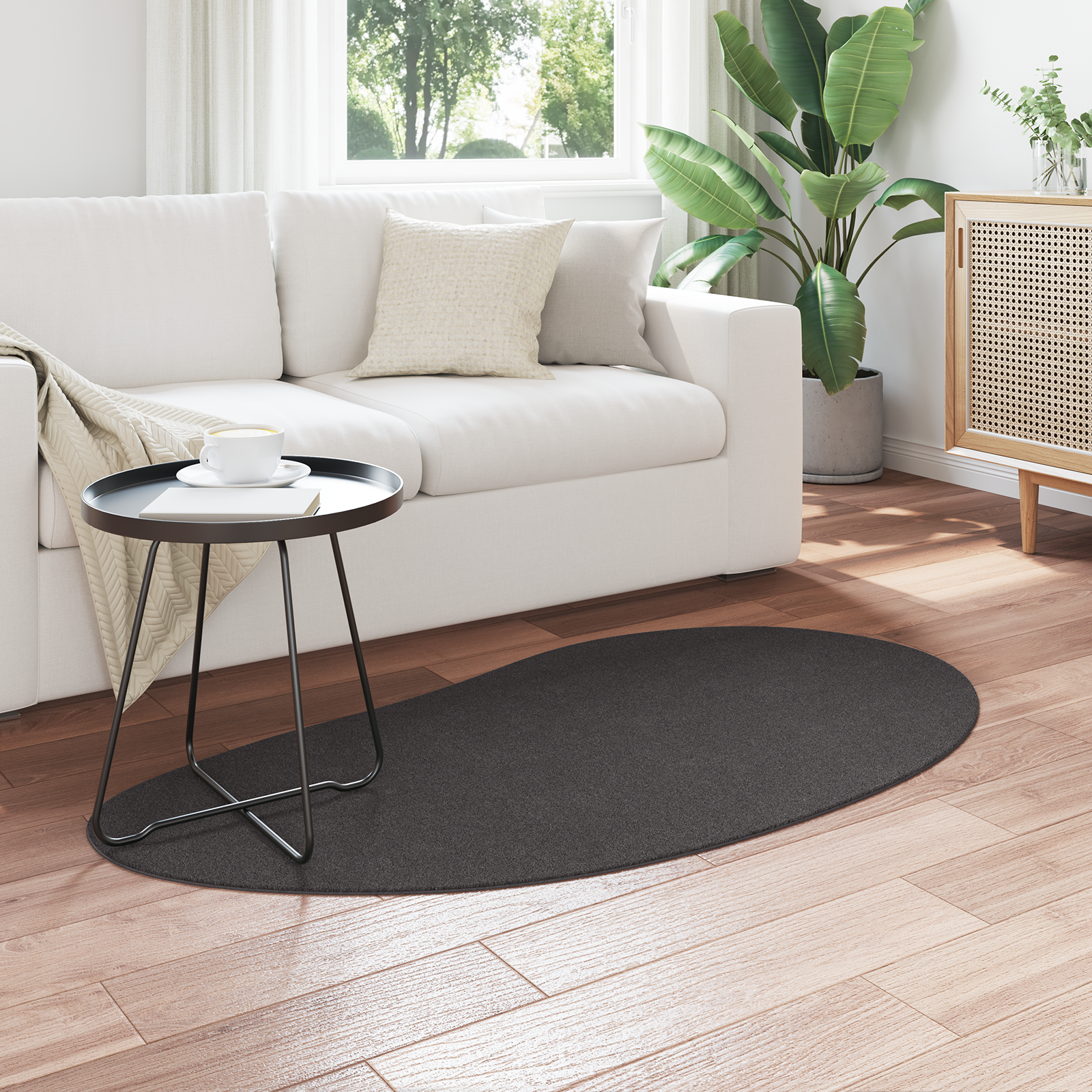 vidaXL Vloerkleed anti-slip 80x150 cm polyester antraciet
