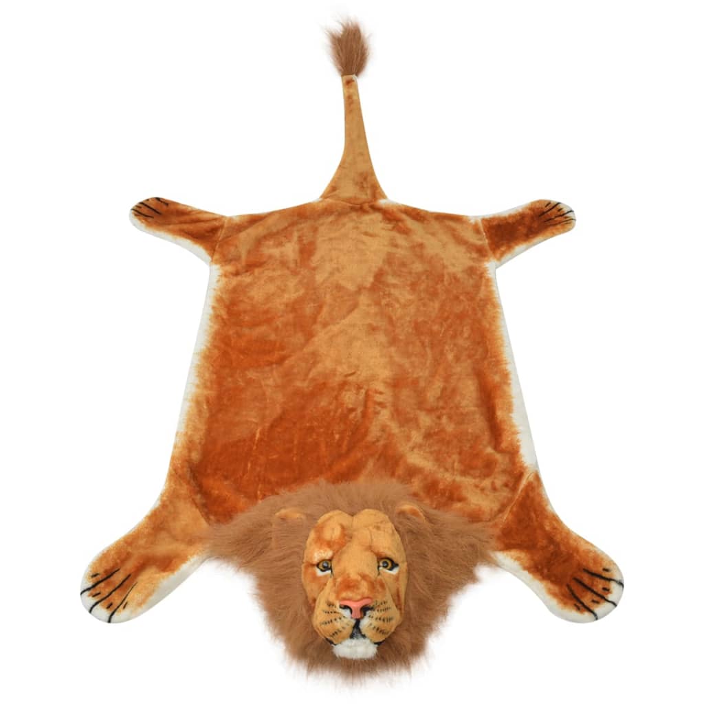 vidaXL Leeuwenvloerkleed pluche 205 cm bruin