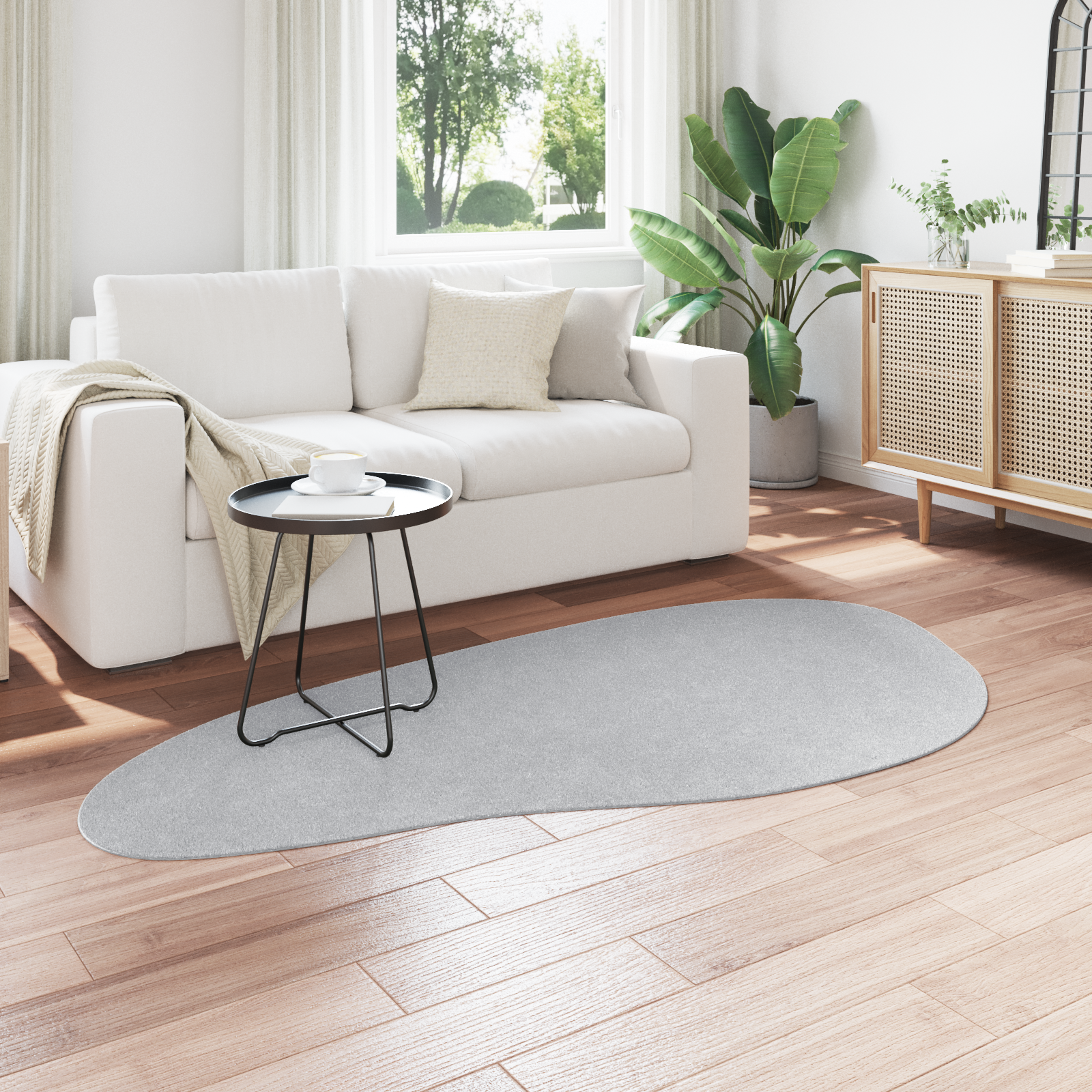 vidaXL Vloerkleed HUARTE kortpolig zacht en wasbaar 100x200 cm grijs