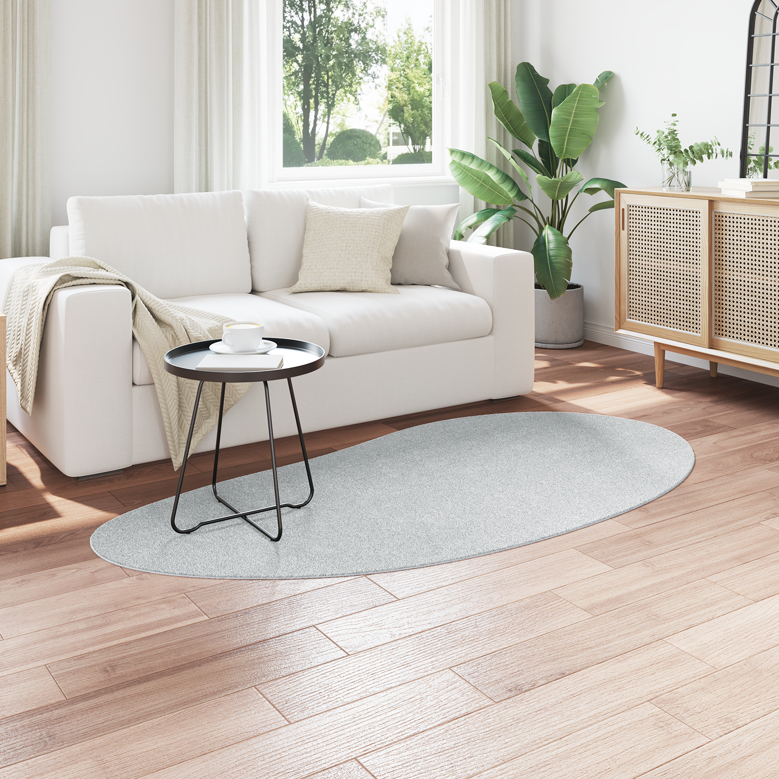 vidaXL Vloerkleed anti-slip 100x200 cm polyester grijs