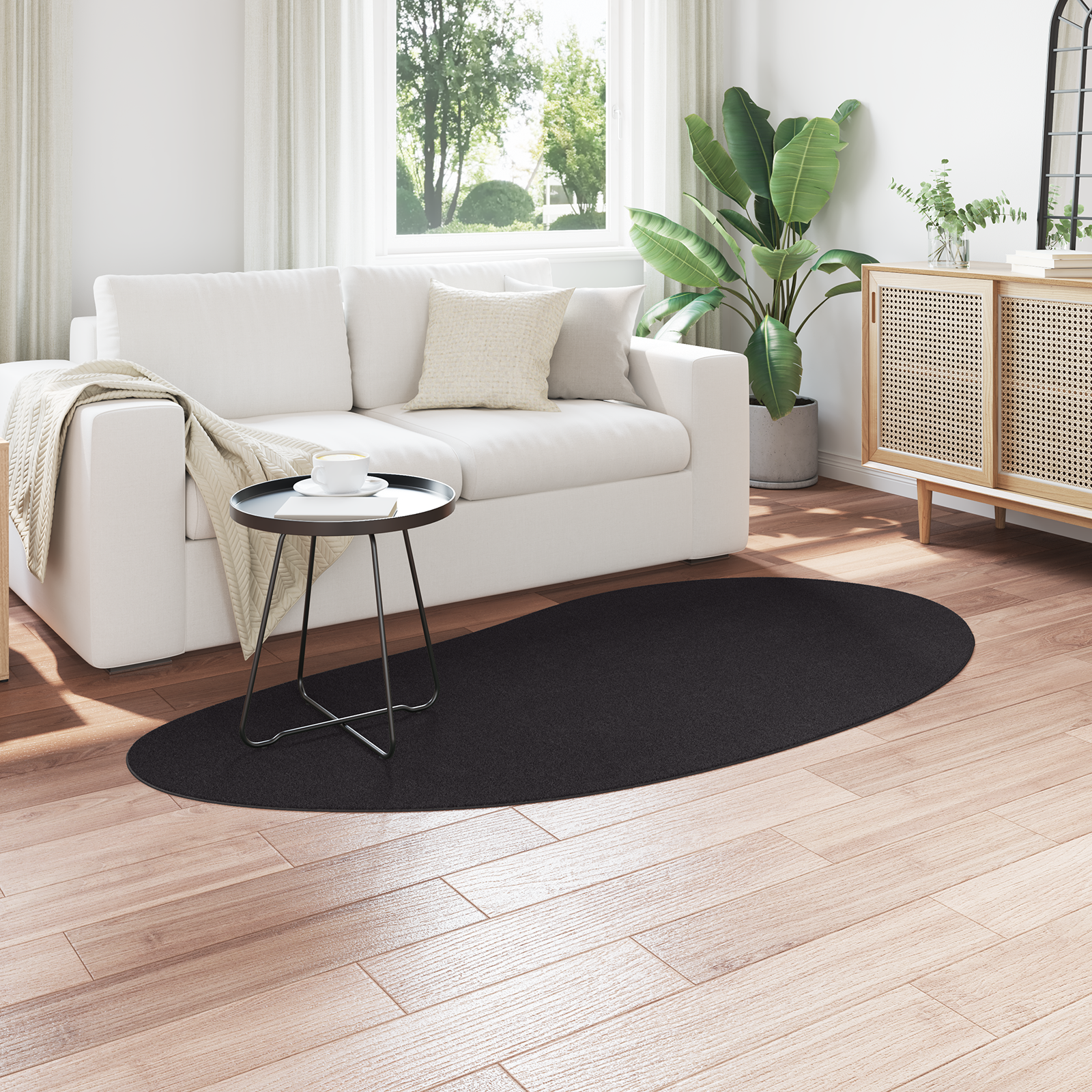 vidaXL Vloerkleed anti-slip 100x200 cm polyester zwart