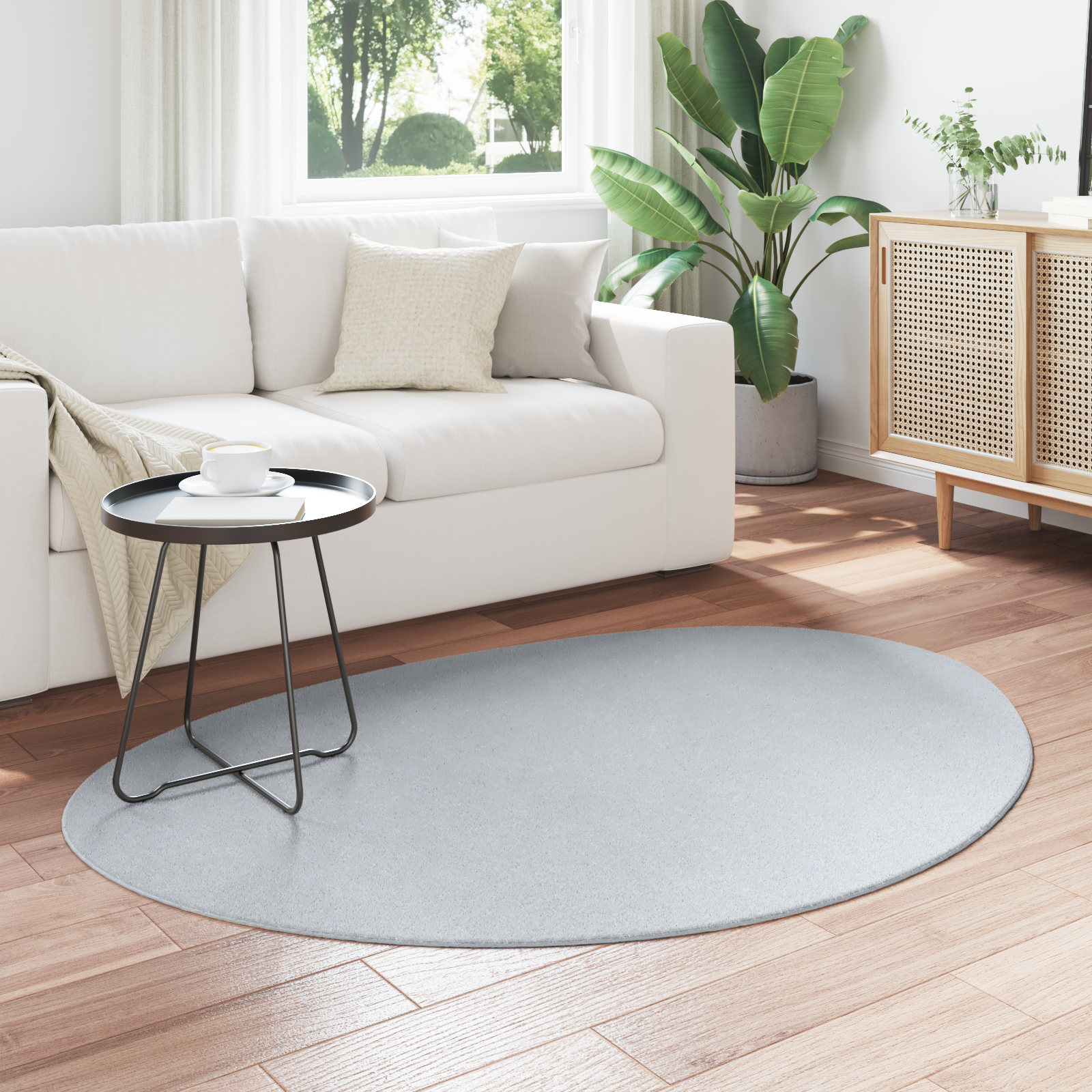 vidaXL Vloerkleed HUARTE kortpolig zacht en wasbaar 120x170 cm grijs
