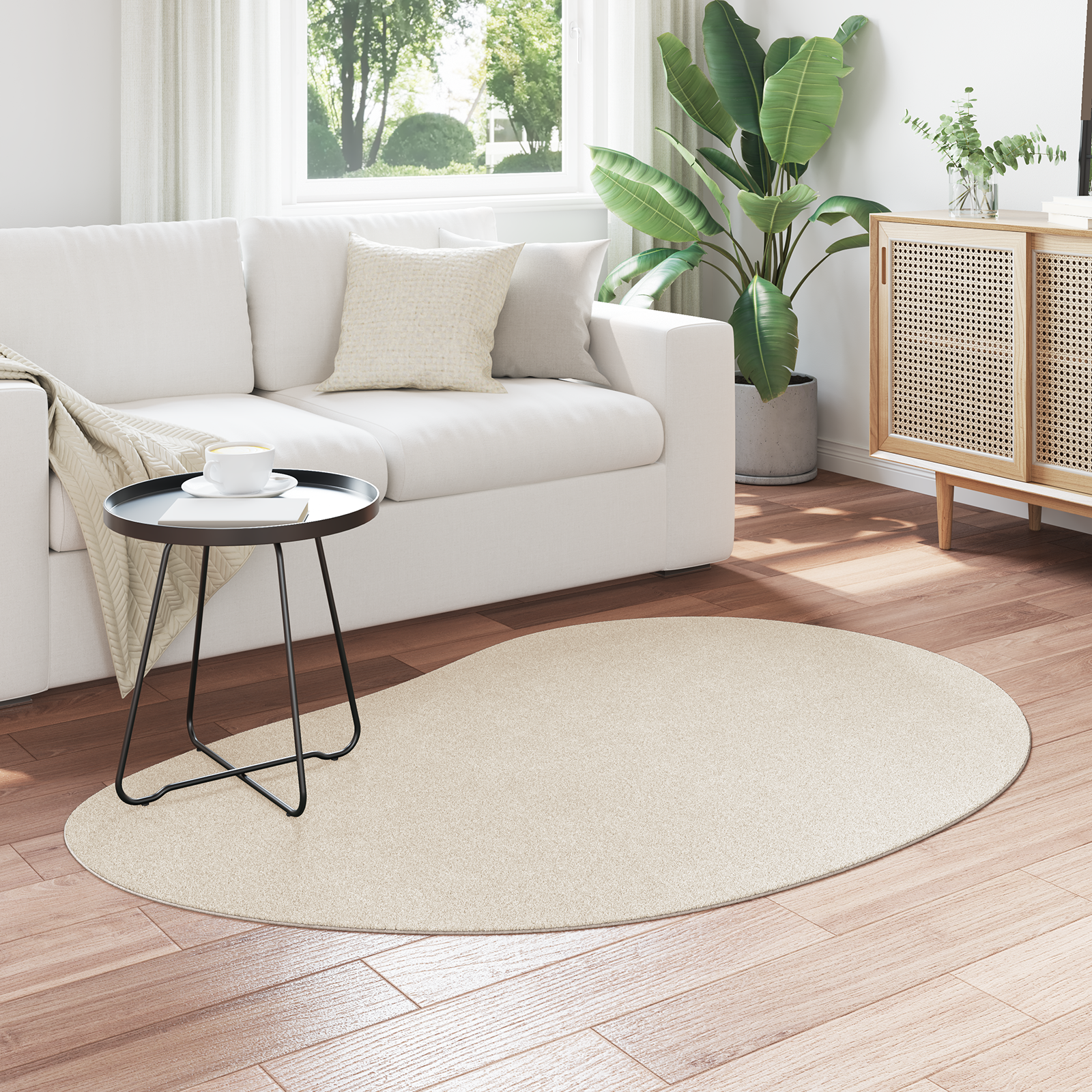 vidaXL Vloerkleed anti-slip 120x170 cm polyester beige