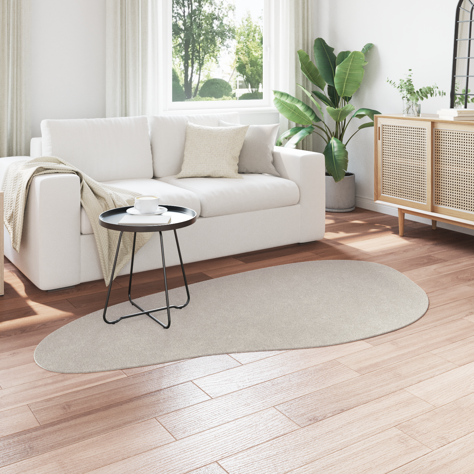 vidaXL Vloerkleed HUARTE kortpolig zacht wasbaar 100x200 cm zandkleur