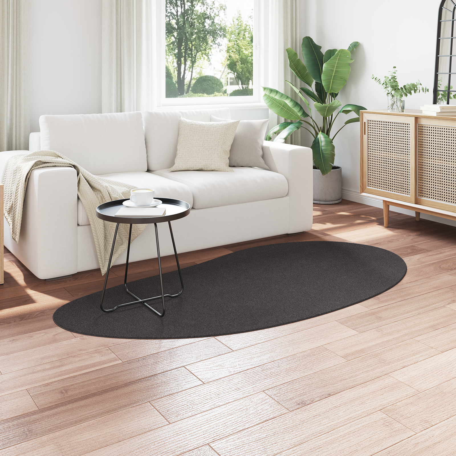 vidaXL Vloerkleed anti-slip 100x200 cm polyester antraciet